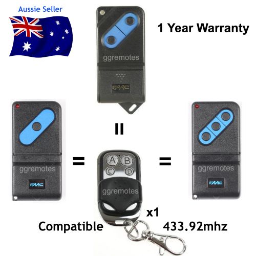 F. Remote Control compatible with FAAC TM433 -1 -2 -3 433.92mhz