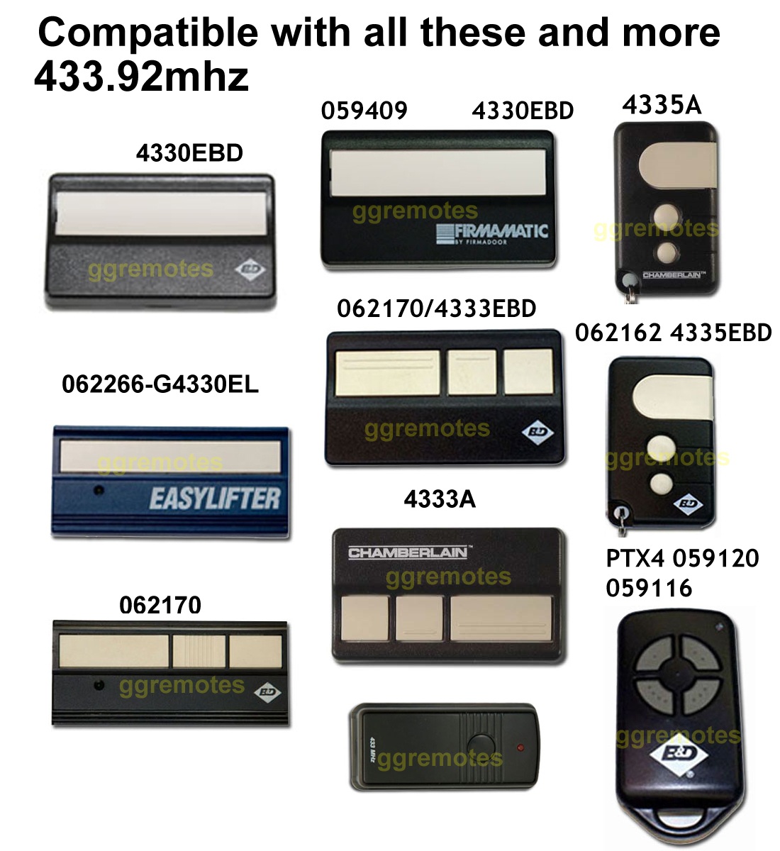 Garage Door Remote Easylifter 062266-G433OEL door remote replacement
